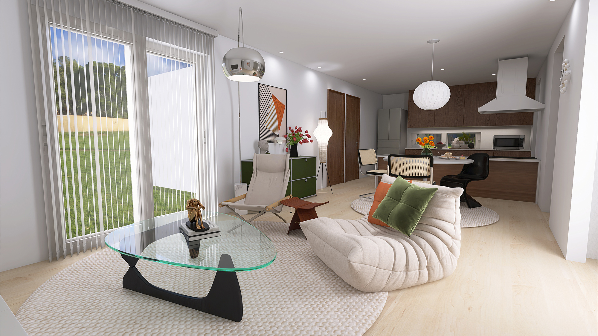 光と影をデザインしたリビング